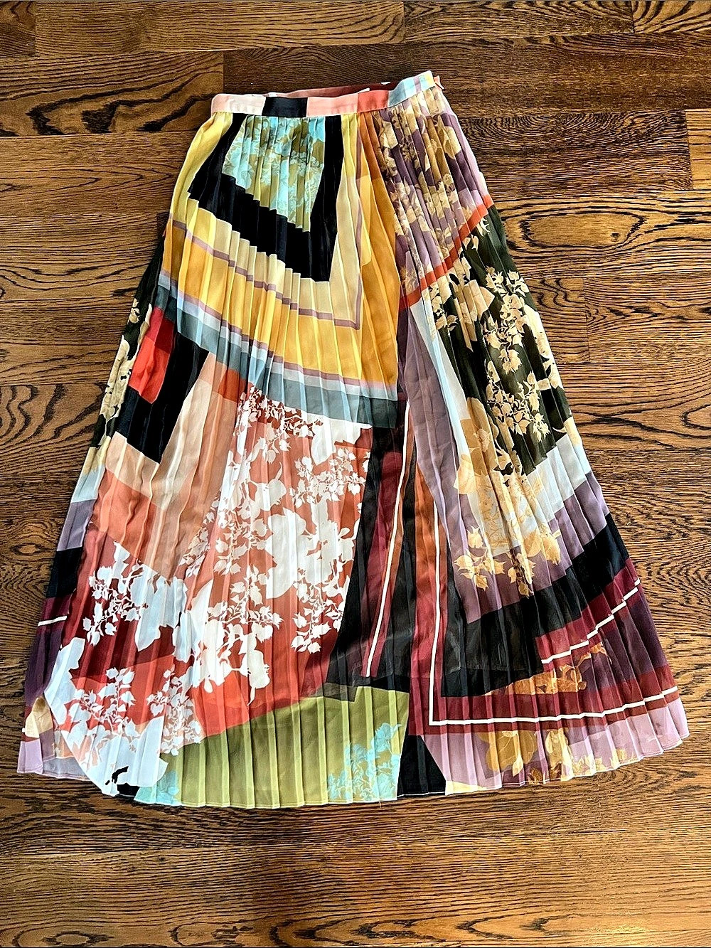 Maeve by Anthropologie Pleated Maxi Skirt in Multicolor Size 4 Like New